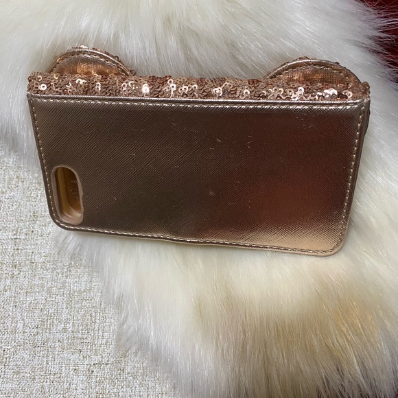 Loungefly x Disney Sequin Wallet Rose Gold Minnie Mouse Phone Case & Card Holder - Picture 16 of 17